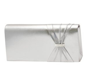 Touch Ups Womens Leona Silver Synthetic Evening and Prom Handbags