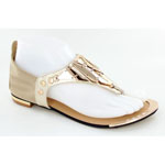 Helens Heart Womens CFW-1358 Gold Synthetic Sandals Casual Shoes