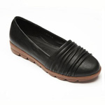 Helens Heart Womens CFW-809-1 Black Leather Closed Toe Casual Shoes
