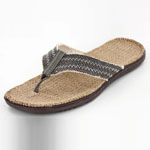 Helens Heart Womens CFW-F02 Brown Fabric Flip Flops Casual Shoes