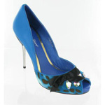 Helens Heart Womens FS-279-2 Blue Leather Pumps Prom and Evening Shoes