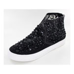 Helens Heart Womens FS-LACE01 Black Beaded Sandals Casual Shoes
