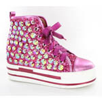 Helens Heart Womens FS-TN001 Fucshia Sequin Sneakers Casual Shoes