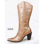 Helens Heart Womens LB-0290-12 Gold Sequin Boots Casual Shoes