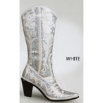 Helens Heart Womens LB-0290-12 White Sequin Boots Casual Shoes