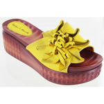 Helens Heart Womens cfw-l16 Yellow Leather Slide Casual Shoes