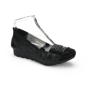 Helens Heart Womens CFW-266-2 Black Leather Ballet Casual Shoes