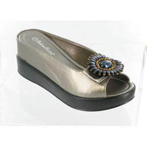 Helens Heart Womens CFW-8127-17 GunMetal Beaded Sandals Casual Shoes