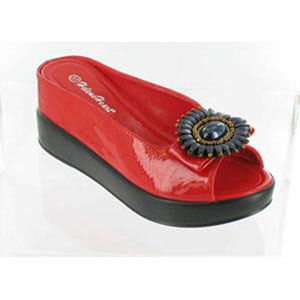Helens Heart Womens CFW-8127-17 Red Beaded Sandals Casual Shoes
