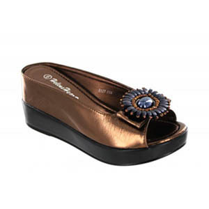 Helens Heart Womens CFW-8127-17 Bronze Beaded Sandals Casual Shoes
