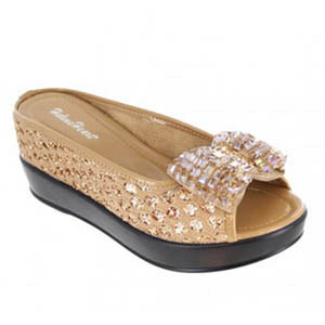 Helens Heart Womens CFW-8127-20 Gold Sequin Sandals Casual Shoes