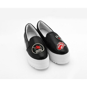 Helens Heart Womens CFW-933-2 Black Beaded Sneakers Casual Shoes