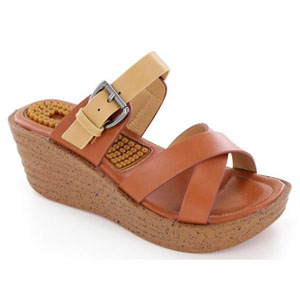 Helens Heart Womens CFW-B03 Brown Synthetic Sandals Casual Shoes