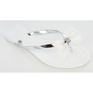 Helens Heart Womens CFW-PT-122 White Vinyl Flip Flops Casual Shoes