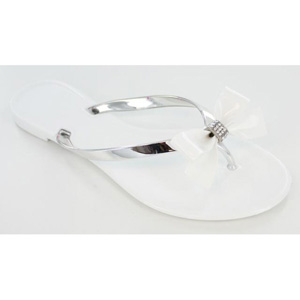 Helens Heart Womens CFW-PT-122 White Vinyl Flip Flops Casual Shoes