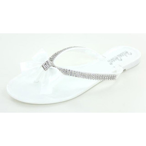 Helens Heart Womens CFW-PT-128 White Satin Sandals Prom and Evening Shoes
