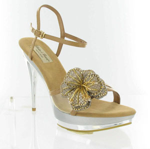 Helens Heart Womens FLS-BS-02 Nude Synthetic Sandals Prom and Evening Shoes