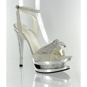 Helens Heart Womens FS-1501-108 Silver Leather Platforms Prom and Evening Shoes