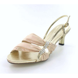 Helens Heart Womens FS-2091-1 Gold Synthetic Sandals Prom and Evening Shoes