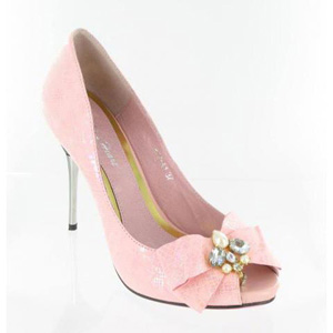 Helens Heart Womens FS-279-A1 Pink Leather Sandals Prom and Evening Shoes