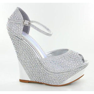 Helens Heart Womens FS-5223-36 Silver Beaded Sandals Prom and Evening Shoes