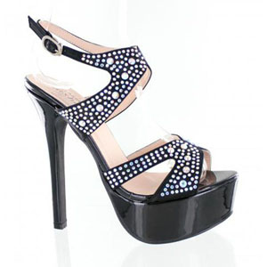 Helens Heart Womens FS-804-836 Black Beaded Platforms Prom and Evening Shoes