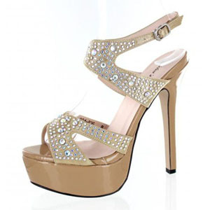 Helens Heart Womens FS-804-836 Nude Beaded Platforms Prom and Evening Shoes