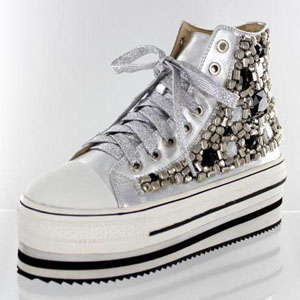 Helens Heart Womens FS-813-2 Silver Synthetic Sneakers Casual Shoes
