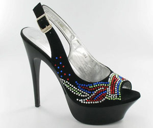 Helens Heart Womens FS-830-2 Black Synthetic Sandals Prom and Evening Shoes