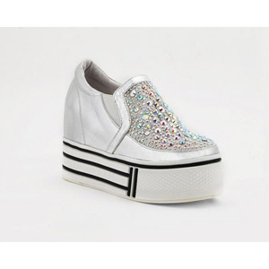 Helens Heart Womens FS-913-23 Silver Beaded Sneakers Casual Shoes