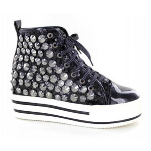 Helens Heart Womens FS-TN001 Black Sequin Sneakers Casual Shoes