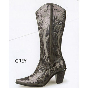 Helens Heart Womens LB-0290-12 Grey Sequin Boots Casual Shoes