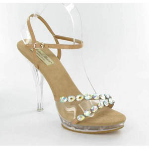 Helens Heart Womens PS-828-6 Tan-Stones Leather Sandals Prom and Evening Shoes