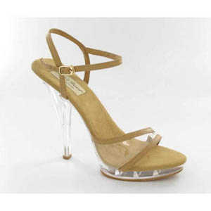 Helens Heart Womens PS-828-6 Tan Leather Sandals Prom and Evening Shoes