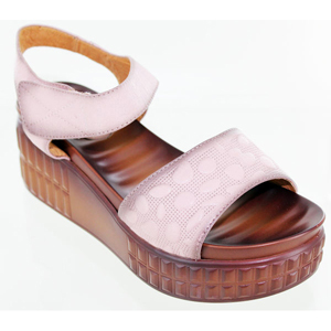 Helens Heart Womens cfw-l14 Pink Leather Sandals Casual Shoes