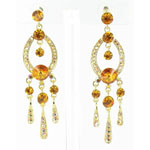 Jewelry by HH Womens JE-X001913 gold/topaz Beaded   Earrings Jewelry