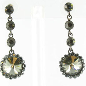 Jewelry by HH Womens JE-X001831 gunmetal Beaded Earrings Jewelry