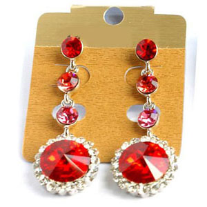 Jewelry by HH Womens JE-X001831 red Beaded Earrings Jewelry