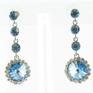 Jewelry by HH Womens JE-X001831 aqua Beaded   Earrings Jewelry