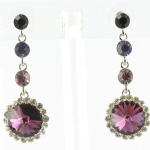 Jewelry by HH Womens JE-X001831 amethyst Beaded Earrings Jewelry