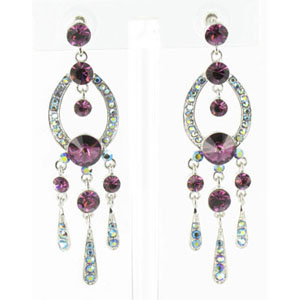 Jewelry by HH Womens JE-X001913 purple Beaded Earrings Jewelry