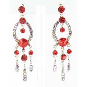 Jewelry by HH Womens JE-X001913 red Beaded Earrings Jewelry