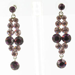Jewelry by HH Womens JE-X001928 amethyst Beaded Earrings Jewelry