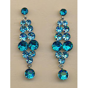 Jewelry by HH Womens JE-X001928 blue Beaded   Earrings Jewelry