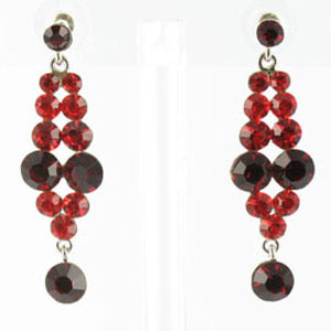 Jewelry by HH Womens JE-X001928 siam red Beaded   Earrings Jewelry