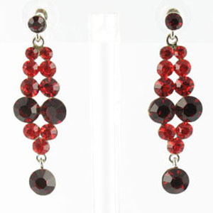 Jewelry by HH Womens JE-X001928 siam red Beaded Earrings Jewelry