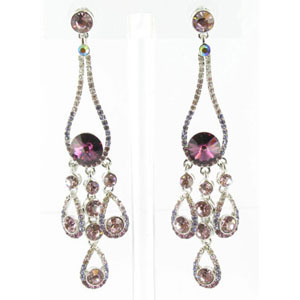 Jewelry by HH Womens JE-X002737 amethyst Beaded   Earrings Jewelry