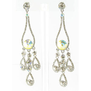 Jewelry by HH Womens JE-X002737 ab clear Beaded Earrings Jewelry