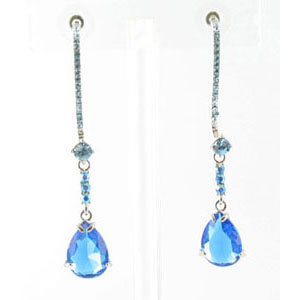 Jewelry by HH Womens JE-X003116 aqua Beaded   Earrings Jewelry