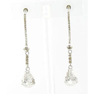 Jewelry by HH Womens JE-X003116 clear silver Beaded   Earrings Jewelry